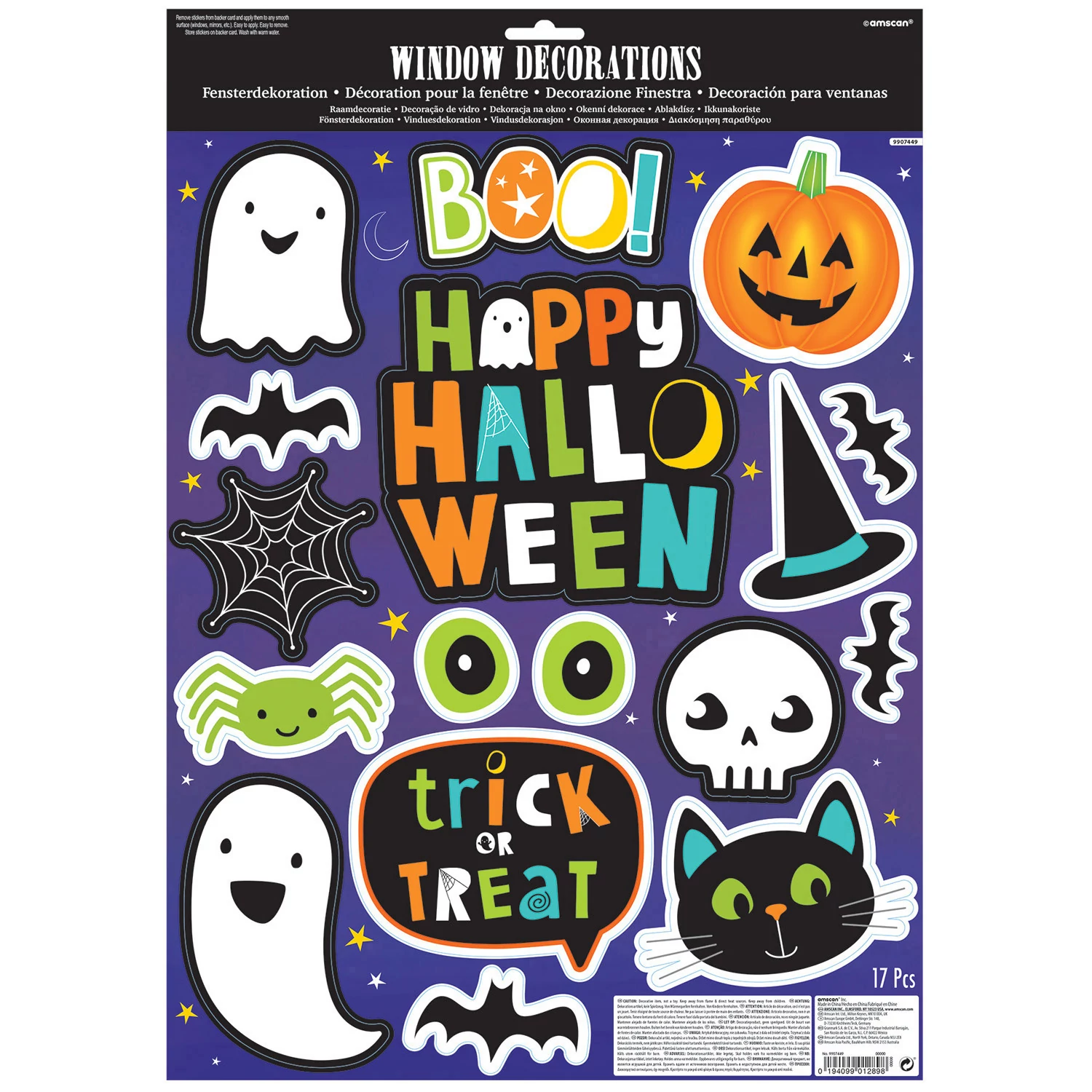 Halloween ablakmatrica - 17 db / csomag