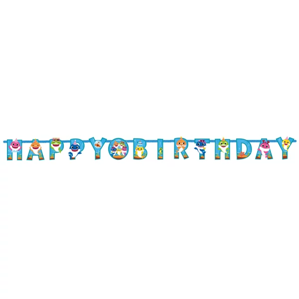 Baby Shark Happy birthday betűfelirat