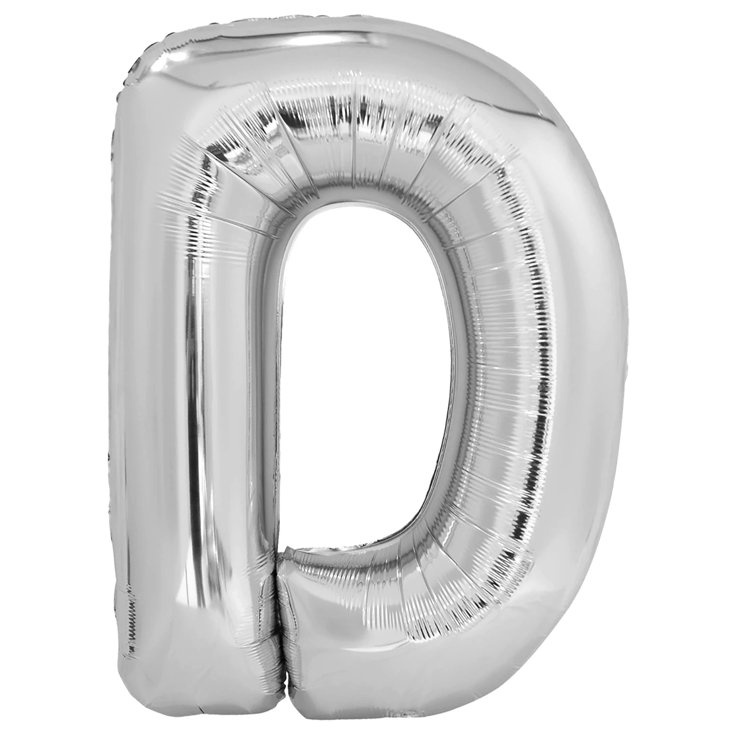 SuperShape - ezüst D betű fólia lufi, 86 cm