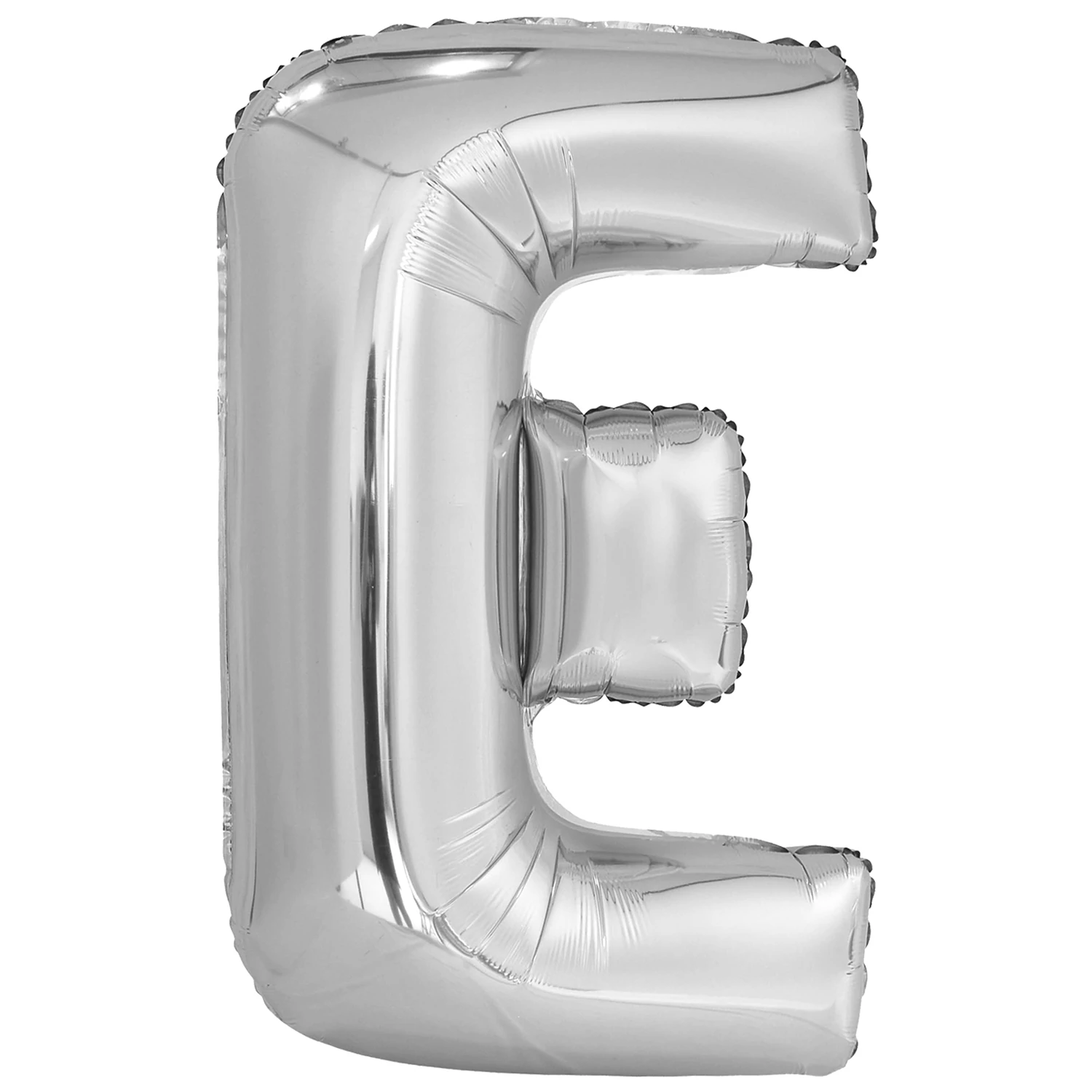 SuperShape - ezüst E betű fólia lufi, 86 cm