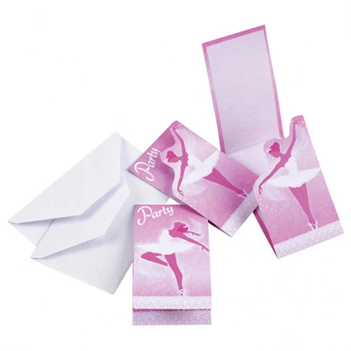 Balett táncos pink meghívó 8 db/cs.