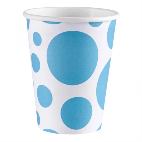Kék pöttyös pohár 266 ml 8 db/cs