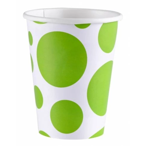 Limezöld pöttyös pohár 266 ml 8 db/cs