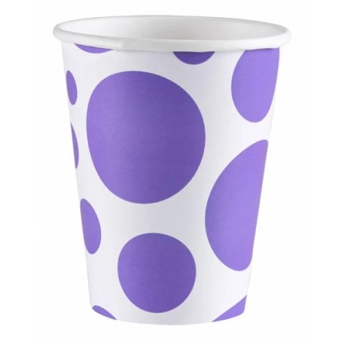 Lila pöttyös pohár 266 ml 8 db/cs