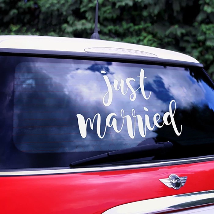 Just Married matrica autóra - 45 cm x 33 cm