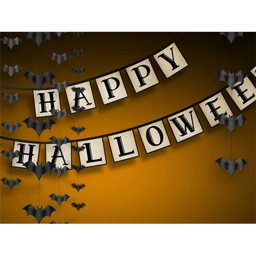 Kétrészes Happy Halloween felirat szatén szalagon