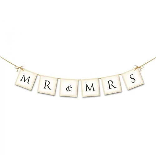 Mr & Mrs ivory felirat 77 cm