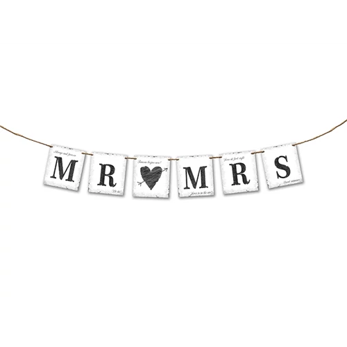 Mr & Mrs fehér felirat 77 cm
