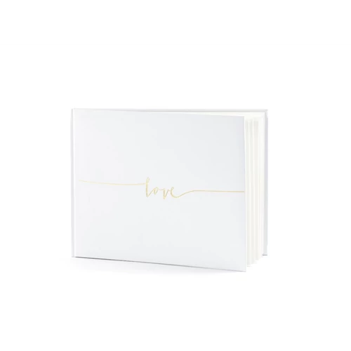 Esküvői ivory vendégkönyv Love felirattal 22 lappal - 24 x 18.5 cm