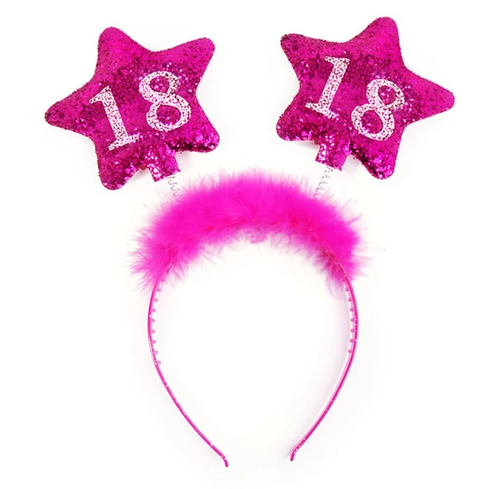 Pink hajpánt 18. születésnapra - 13 cm