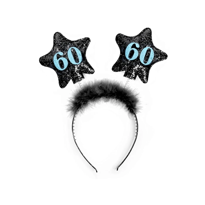 Fekete hajpánt 60. születésnapra 13 cm