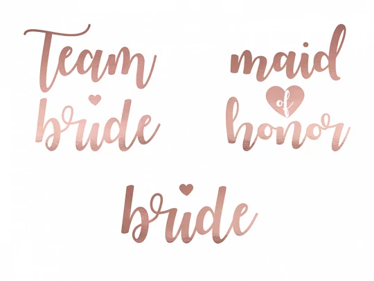 Team Bride tetoválás lánybúcsúra - rose gold színű