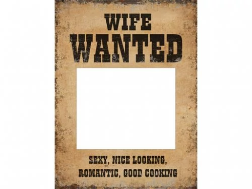 Tábla 'Wife Wanted, Husband Wanted 32 x 24 cm 2 db/cs