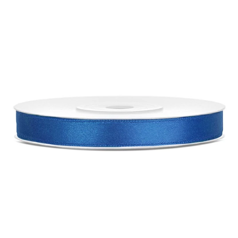 Royal kék színű szatén szalag - 6 mm x 25 m