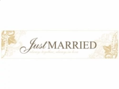Arany színű-fehér Just married rendszámtábla 50 x 11,5 cm