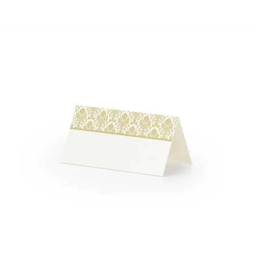 Ültetőkártya, arany színű diszítéssel  8,5 x 4,5 cm 25 db/cs