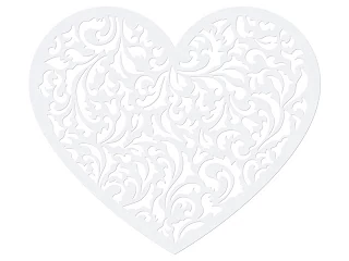 Szív papír dekoráció - 13,5 cm x 11,5 cm, 10 db / csomag