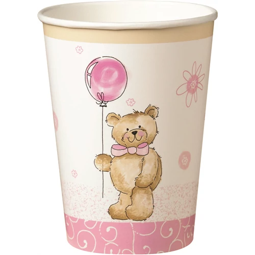 Rózsaszín Teddy mackó pohár 200 ml 10 db/cs