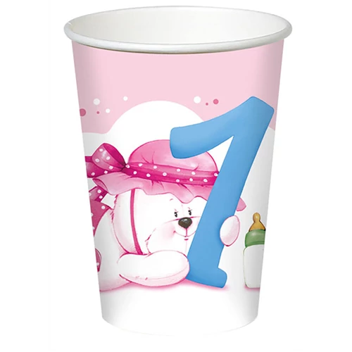 Pink Teddy pohár első születésnapra 200 ml 8 db/cs