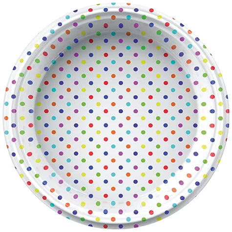 Pöttyös-csíkos tányer 18 cm 8 db/cs