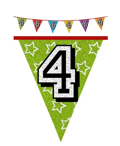 Hologramos zászló 4. születésnapra - 8 m, 16 zászlóval