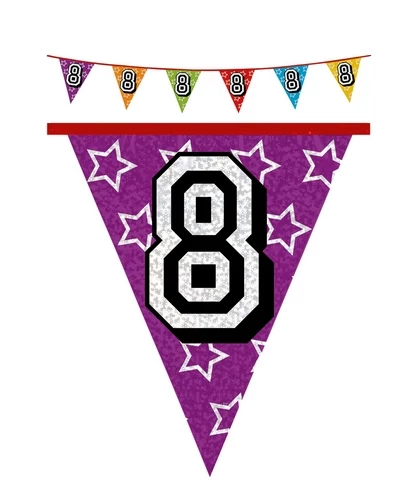 Hologramos zászló 8. születésnapra - 8 m, 16 zászlóval