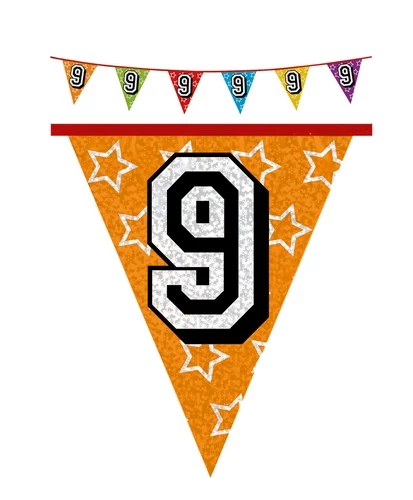 Hologramos zászló 9. születésnapra - 8 m, 16 zászlóval