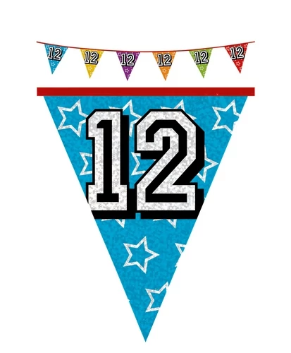 Hologramos zászló 12. születésnapra - 8 m, 16 zászlóval