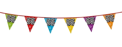 Hologramos zászló 55. születésnapra - 8 m, 16 zászlóval