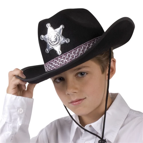 Fekete Sheriff kalap gyerekeknek