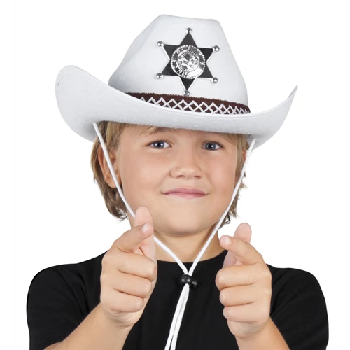 Fehér sheriff kalap gyerekeknek
