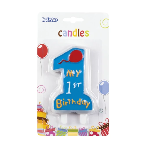 Kék My1st Birthday számgyertya