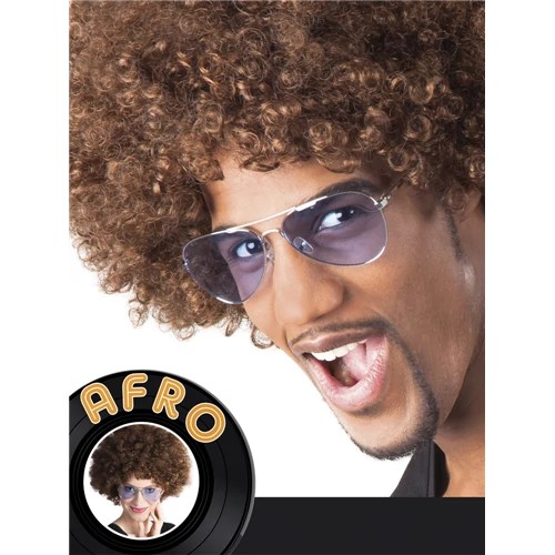 Barna afro paróka