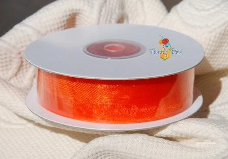 Narancssárga organza szalag 25 mm x 25 m