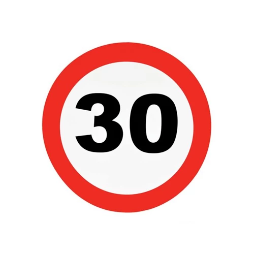 Behajtani tilos fali dekoráció 30. születésnapra