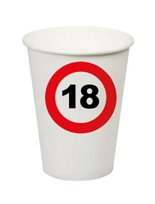 Behajtani tilos pohár 18. születésnapra - 250 ml, 8 db / csomag