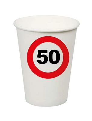 Behajtani tilos pohár 50. születésnapra - 250 ml, 8 db / csomag