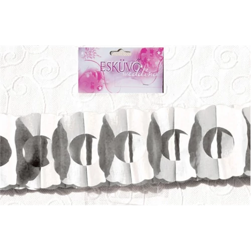 Fehér virág girland 400x17x12 cm