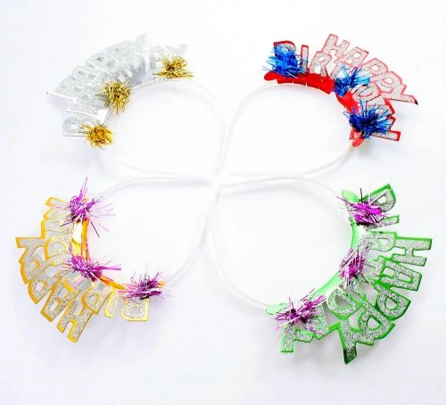Glitteres Happy Birthday tiara, 4 db