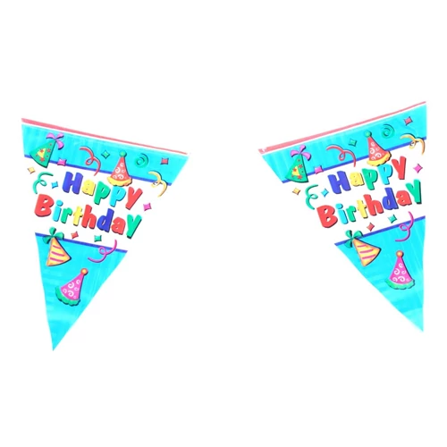 Kék Happy Birthday zászló 360 cm