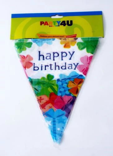 Színes Happy Birthday zászló 360 cm