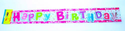Pink Happy Birthday fólia felirat 360 cm