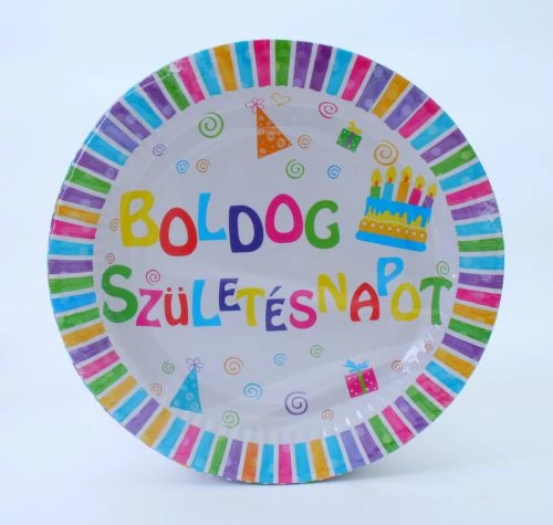 Boldog Születésnapot tányér 18 cm 6 db/cs.