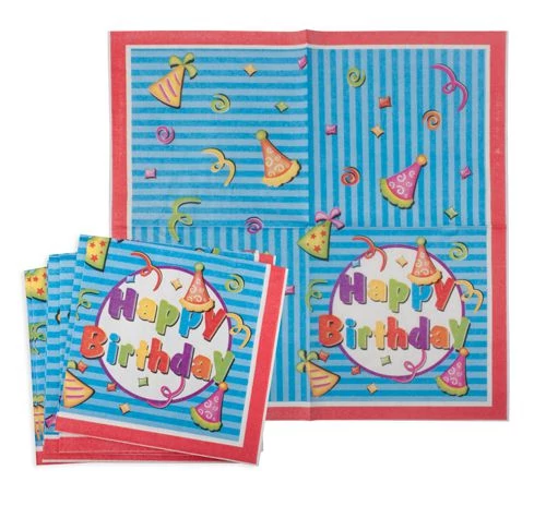 Happy Birthday szalvéta 33x33 cm 12 db/cs.