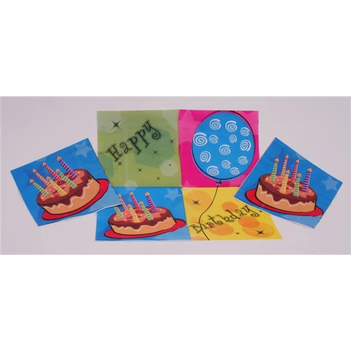 Happy Birthday lufis szalveta 33x33 cm 12 db/cs.