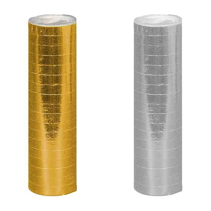 Fényes szerpentin arany vagy ezüst színben