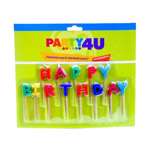 Happy Birthday betű gyertya