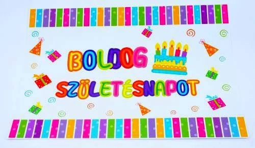 Boldog Születésnapot papír alátét kontúros 38x28 cm 8 db/cs.