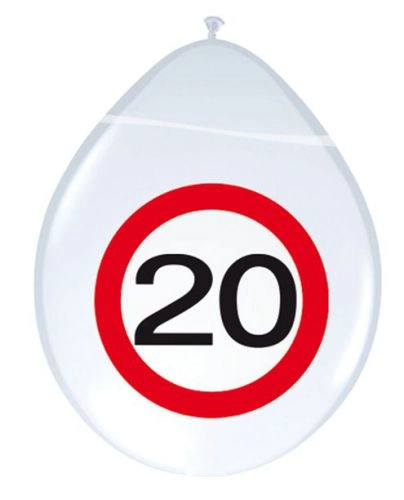 Behajtani tilos gumi lufi 20. születésnapra - 8 db / csomag