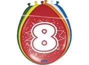 Számos gumi lufi 8, lógatható 8 db/cs.
